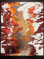 Картина по номерам "Осенняя Япония", Холст на подрамнике, 40х50 см, Набор для творчества, Рисование, 40х50 см, Живопись "ТТ", с машиной #81, Кристина