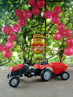 Каталка Трактор детская Pilsan с педалями и прицепом для дома и улицы красный #6, Олеся О.