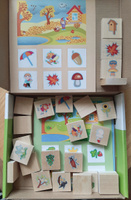 Деревянное лото "Времена года", настольная развивающая игра для детей, 24 фишки + 4 тематические карточки #5, Алина Б.