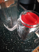 Кувшин стеклянный "Фриго", объем 600 мл, пластиковая красная крышка #1, Valera E.