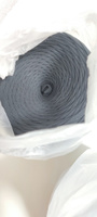 Трикотажная пряжа лента для вязания крючком / спицами SAPI 100% хлопок, цвет черный, 7-9 мм, 100 м, 300 грамм #6, Кристина