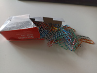 Скрепки Brauberg, 28 мм с цветными полосками, 100 штук, в картонной коробке #65, Анастасия Л.