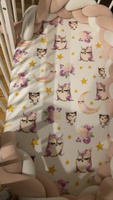 Детское постельное белье в кроватку для новорожденного Juno, поплин хлопок, 1 наволочка 40х60, Owls Совушки, комплект для малышей, девочки #68, Василиса Ш.