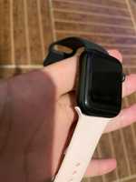 Силиконовый ремешок для умных часов Apple Watch series 1-8 и Эпл Вотч SE Ultra 42-44-45-49 mm / Спортивный ремешок браслет для смарт часов (Watch Sport Band), Облачно-Розовый #55, Кристина К.