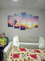 Модульная картина для интерьера на стену / Цветы / "Одуванчик на закате" 80x140 см MK50206 #5, Анастасия Ж.