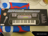 Детский музыкальный электронный инструмент пианино синтезатор с микрофоном 37 клавиш для девочек и мальчиков, запись, регулировка громкости, работает от сети или батареек, ZYB-B0689-2 #27, Куталевская Мария