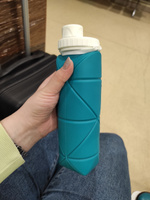 Спортивная бутылка для воды складная 700 мл Силиконовая жидкости и спорта походная Синяя #5, Елена Л.