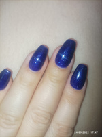Гель лак для ногтей ADRICOCO мерцающий синий с блестками №096, 8 мл #96, Ксения В.