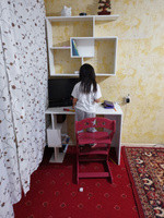 Компьютерный стол Сакс, с полками, ЛДСП, белый, 100х75.6х50 см, MebelVia #5, Жолдас П.