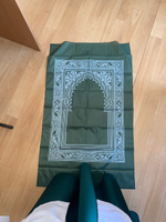 Дорожный молитвенный коврик для намаза (намазлык) с компасом и чехлом, зеленый #2, Ильнара А.