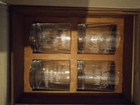 Подарочный набор 4 бокала для виски "Бухля" с 3D гравировкой в деревянной коробке #6, Юлия П.