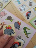 Деревянное лото Томик "Животный мир", развивающая настольная игра для малышей, 6 карточек + 48 фишек #8, Татьяна П.