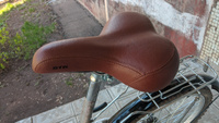 Седло велосипедное комфортное STG YBT-8013, коричневое с замком #2, Роман П.