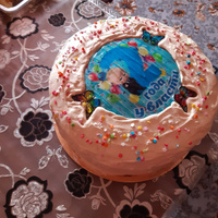 Съедобная вафельная картинка на торта - Босс молокосос, мальчику, сыну 2 года. Вырезанный круг из вафельной бумаги размером 14.5см. #2, Наталья Ш.
