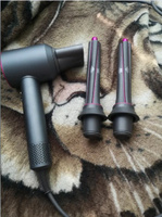 Cswur Фен для волос фендляволос для волос профессиональный CSWUR Supersonic HD07 , розовый-7 аксессуаров 1600 Вт, темно-розовый #76, Анатолий С.