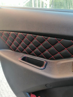 Ручка-кармашек обивки водительской с эко коже с красной строчкой двери Лада Гранта/Калина-2 #106, Александр Ш.