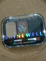 SHINEWELL Eyebrow styling kit Тени для бровей с кисточкой, трехцветная палетка теней #70, Ольга З.