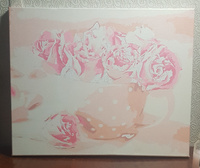 Картина по номерам на холсте 40х50 40 x 50 на подрамнике "Розы в чашке" DVEKARTINKI #134, Виктория З.