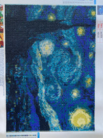 Алмазная мозаика "Звездная ночь" на холсте 30см х40 см , полная выкладка #22, Алексей М.