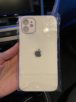 Чехол стеклянный для iPhone 11 с защитой для камеры, белый глянцевый #158, Елена З.