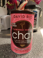 Пряный черный чай латте David Rio Chai Flamingo Vanilla с ванилью (сахарозаменителем, со специями: кардамон, корица, имбирь и гвоздика), без сахара и кофеина, глютена и лактозы, масала, 337г. #38, Таисия И.