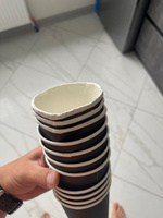 Бумажные одноразовые стаканы 400 мл, 50 штук, цвет черный, для кофе, чая, холодных и горячих напитков, Paper Cup #24, Арсений М.