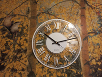 Часы настенные бесшумные Bright Fox, интерьерные прозрачные часы из закаленного стекла #72, Галина С.