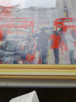 Алмазная мозаика на подрамнике 40х50 см, Осенний дождливый Лондон, полная выкладка #57, Юлия Ч.