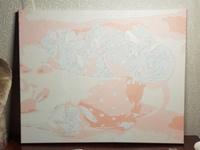 Картина по номерам на холсте 40х50 40 x 50 на подрамнике "Розы в чашке" DVEKARTINKI #131, Виктория З.
