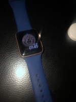 Силиконовый ремешок для умных часов Apple Watch series 1-8 и Эпл Вотч SE 38-40-41 mm / Спортивный ремешок браслет для смарт часов Эппл Вотч (Watch Sport Band), Синий #79, Кристина К.