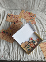 Деревянное лото "Моя первая азбука", настольная развивающая игра для детей, учим русский алфавит, 32 фишки с буквами + 8 карточек #5, Ильес М.
