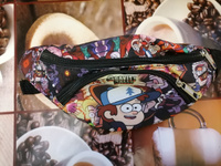 Сумка на пояс детская Гравити Фолз Диппер, разноцветная / Детская барсетка Gravity Falls с 2 карманами на молнии для телефона и прочих мелочей #56, Вера В.