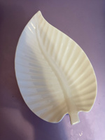 Блюдо сервировочное для подачи из керамики "Линден", размер 20х13х1,5 см, цвет белый #63, Оксана Г.