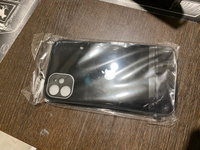 Чехол стеклянный для iPhone 11 с защитой для камеры, черный #129, Денис Я.