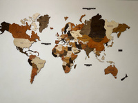 Карта мира настенная из дерева WoodenCountry 160х100 см / интерьерное украшение / декор на стену #68, Владимир Башлаев