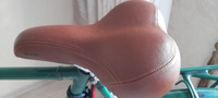 Седло велосипедное комфортное STG YBT-8013, коричневое с замком #1, Наталья К.