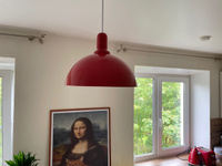 Декоративный подвесной светильник из металла, Е27, IP20, красный #5, Олеся С.