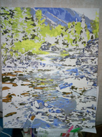 Картина по номерам на холсте 40х50 40 x 50 на подрамнике "Лесной ручей" DVEKARTINKI #68, Ася Н.