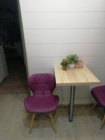 Стул для кухни фиолетовый обеденный мягкий со спинкой N-42 Perfecto сидение эко-кожа, ножки бук, набор интерьерный дизайнерский в скандинавском стиле, мебель в гостиную для дома дачи #3, Антонина Б.