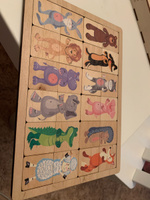 Развивающая деревянная игра пазл для малышей "Зоопарк" (развивающие пазлы для маленьких, подарок на день рождения, для мальчика, для девочки) Десятое королевство #84, Матвеева В.