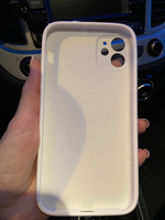 Чехол стеклянный для iPhone 11 с защитой для камеры, белый глянцевый #161, Елена З.
