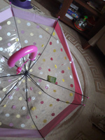 Зонт детский прозрачный трость для девочек полуавтомат #8, Марина Г.