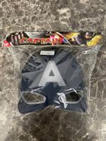 Светящаяся карнавальная маска "Капитан Америка", цвет темно-синий / Сувенирная маска для лица с яркой подсветкой для детей и взрослых / Аксессуары для праздников, вечеринок и хэллоуина #223, Алексей Е.