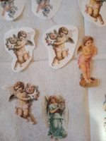 Рисовая бумага для декупажа А4 ультратонкая салфетка 1383 ангелы миниатюры винтаж крафт Milotto #53, Елена 
