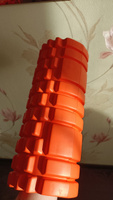 Ролик массажный МФР для спины . Валик для фитнеса , йоги и пилатеса. Ролик спортивный,размер 33х14, цвет оранжевый #88, Юлия Щ.