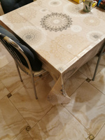 Скатерть клеенка на стол в кухню L'CADESI FLORISTA, размер 130х165 см, из ПВХ #7, Роман Х.