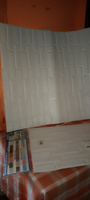 Мягкие самоклеящиеся панели для стен/обои самоклеящиеся/3D панель LAKO DECOR/коллекция Скошенный кирпич, цвет Белый, 70x77см, толщина 6мм #5,  Светлана