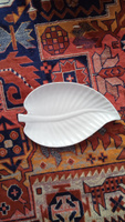 Блюдо сервировочное для подачи из керамики "Линден", размер 20х13х1,5 см, цвет белый #95, елена д.