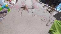 Картина по номерам на холсте "Стильные цветы / Натюрморт" Раскраска на подрамнике с металлической краской 40х40 #84, Арина Я.