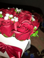 Букет из мыльных роз Миллион лепестков цвет бордовый 21 роз #76, Наталья Д.